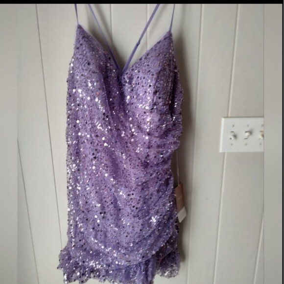 Stacees Lavender Sequin Dress size XXL *check tag measurements in last Photo - Picture 3 of 9